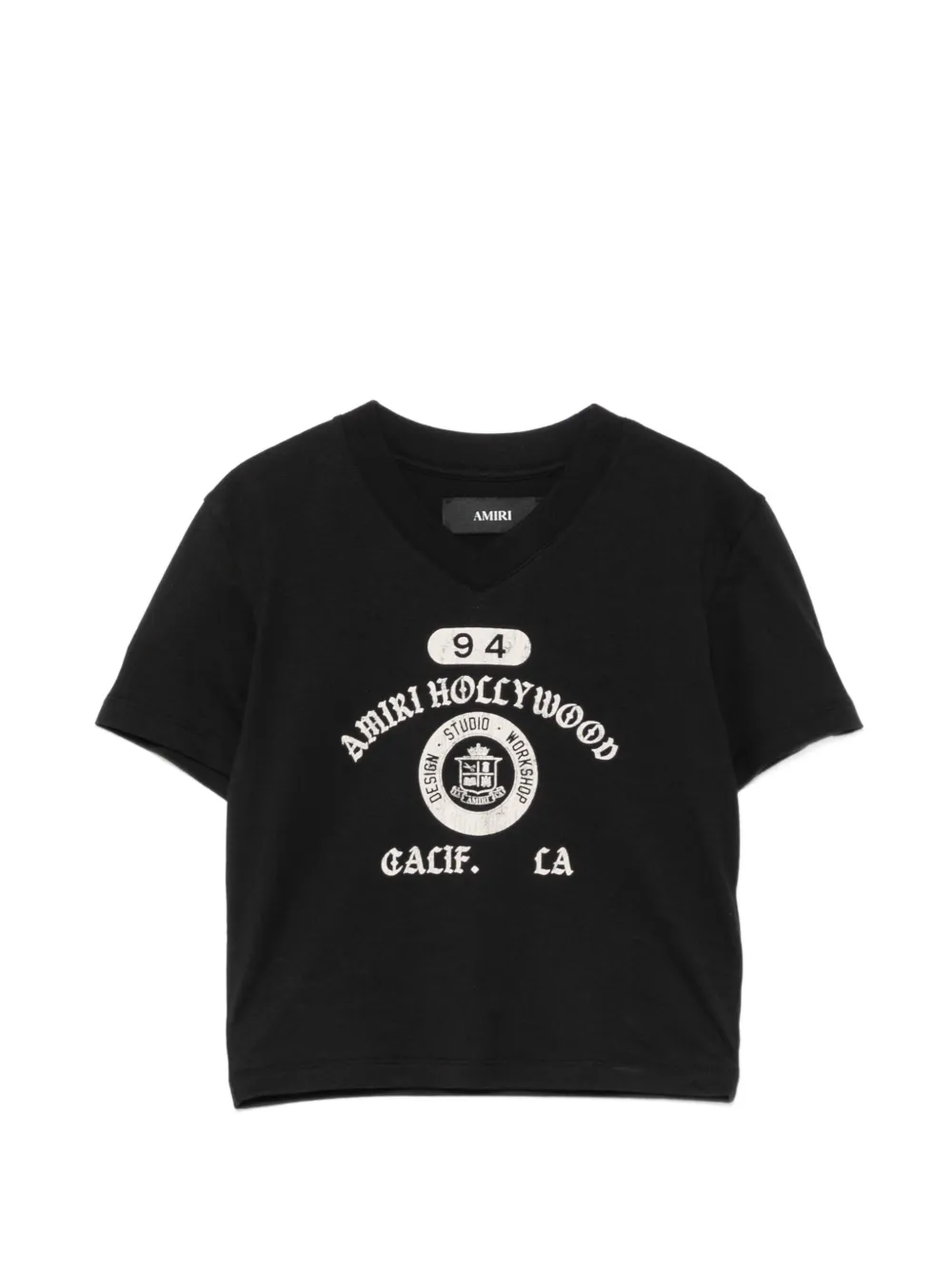 AMIRI logo-print V-neck T-shirt - Nero