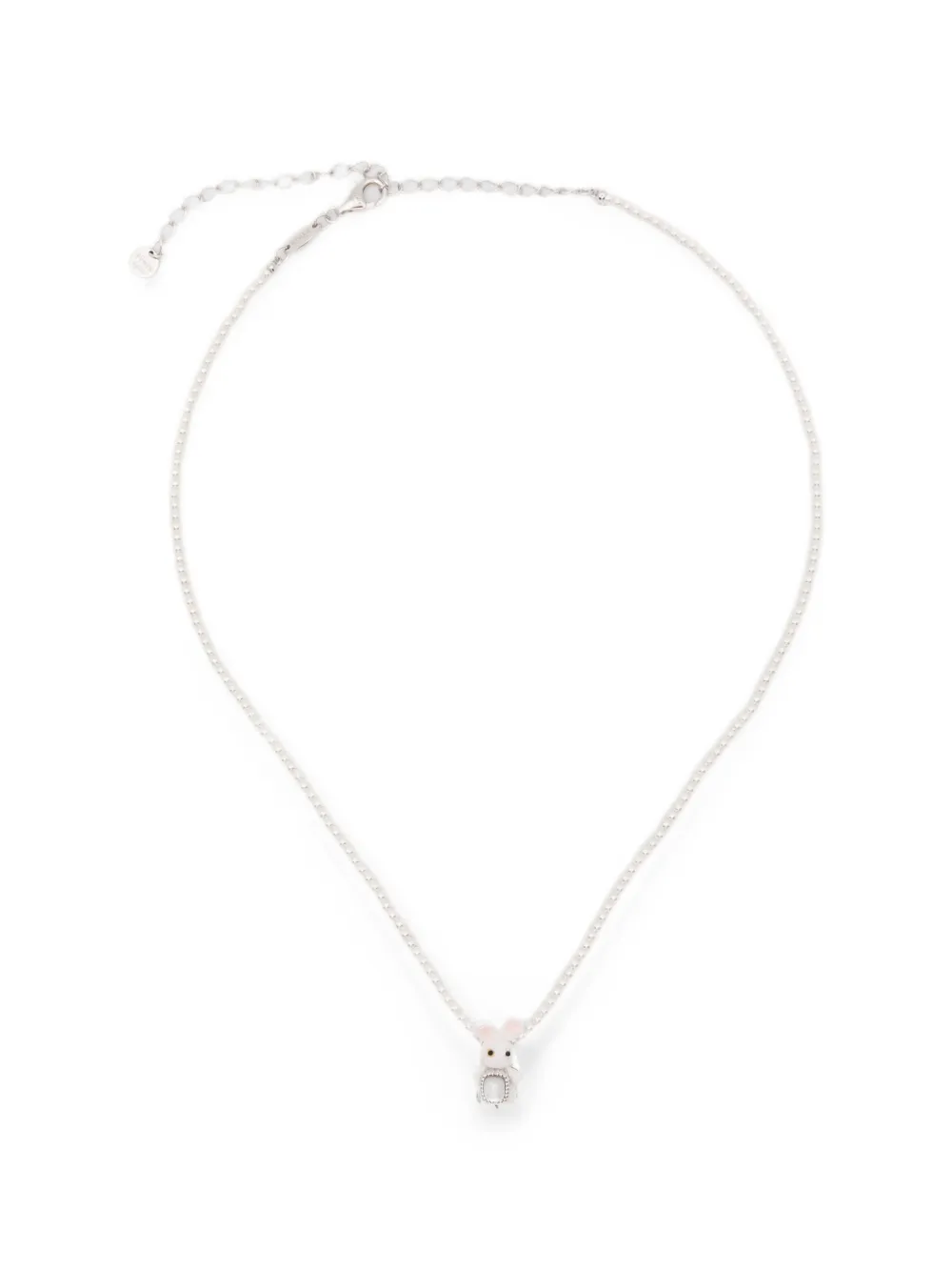 YVMIN Woven Mini Rabbit pendant necklace - Argento