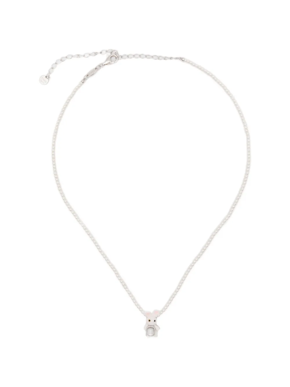 YVMIN Woven Mini Rabbit pendant necklace - Argento