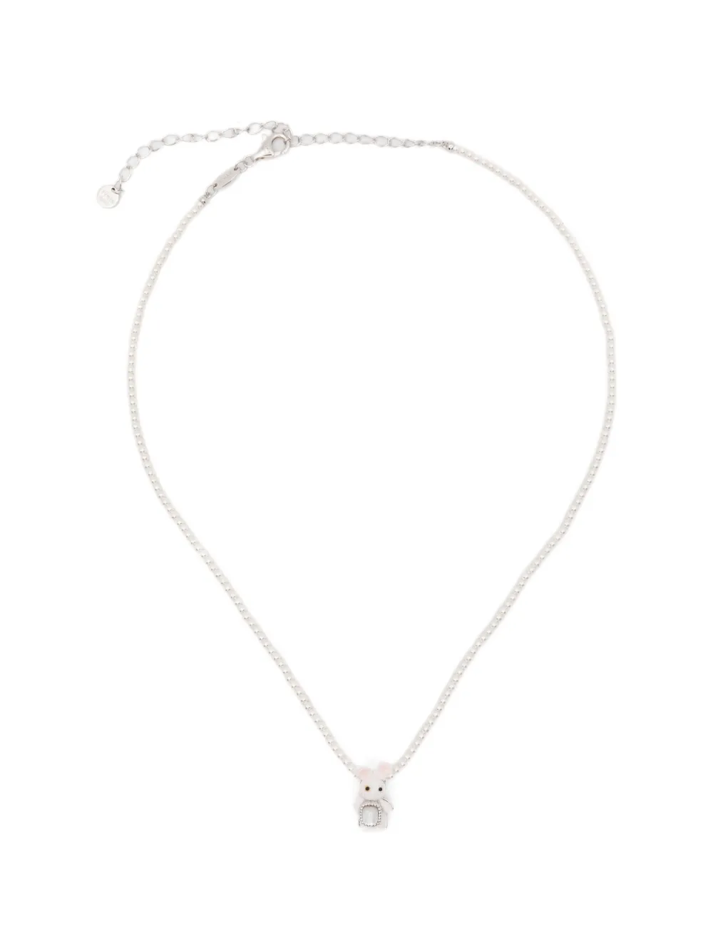 YVMIN Woven Mini Rabbit pendant necklace - Argento