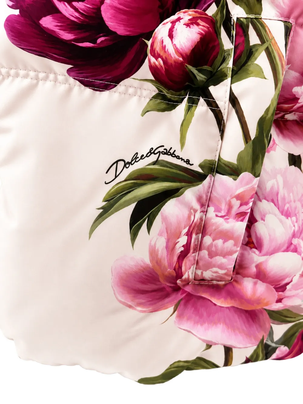 Dolce & Gabbana Kids Nylon donsjack met pioenprint Roze