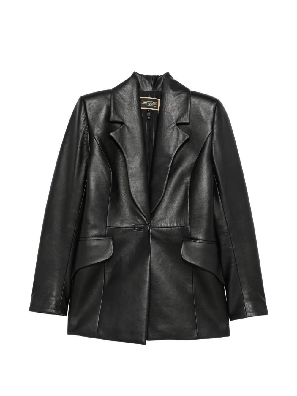 MITILIANE COUTURE padded-shoulder leather blazer