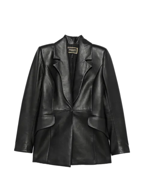 MITILIANE COUTURE padded-shoulder leather blazer