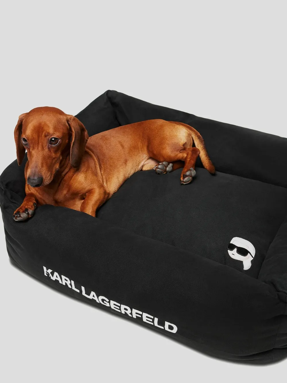 Karl Lagerfeld Huisdierenbed met geborduurd logo Zwart