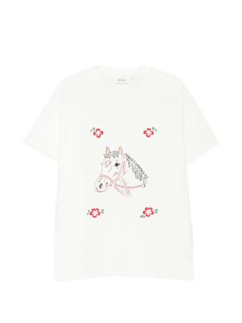 FOUND horse floral-embroidered T-shirt