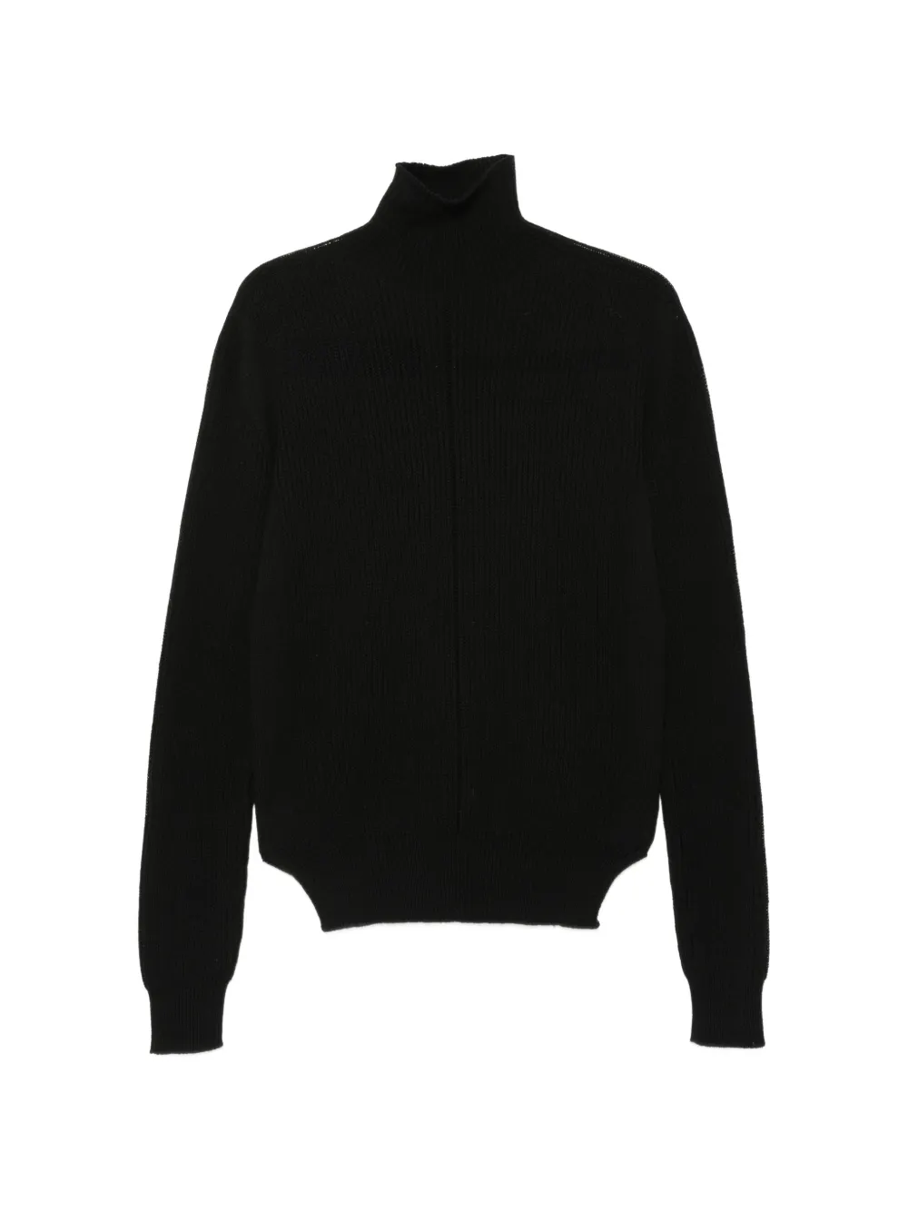 Rick Owens Fisherman ribbed-knit roll-neck sweater Zwart