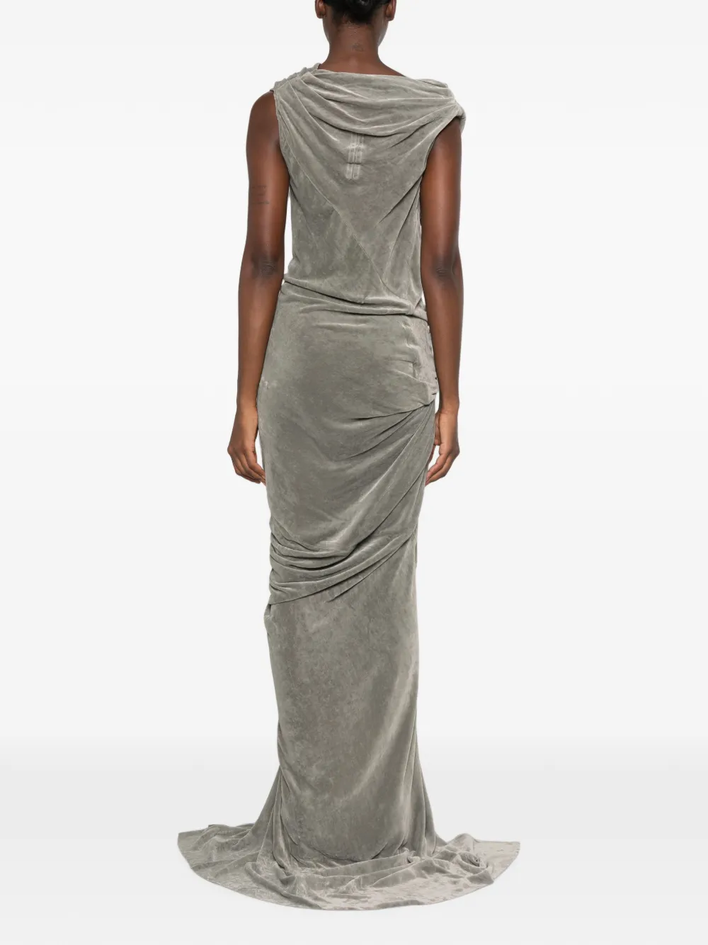Rick Owens Fluwelen midi-jurk Grijs