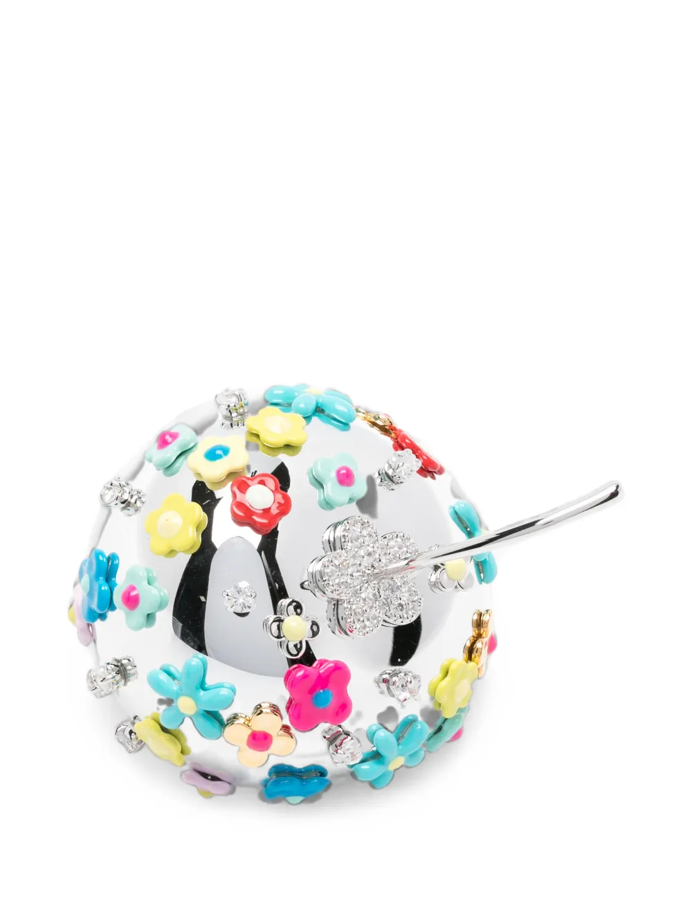 YVMIN floral-embellished apple-shaped ring - Silber
