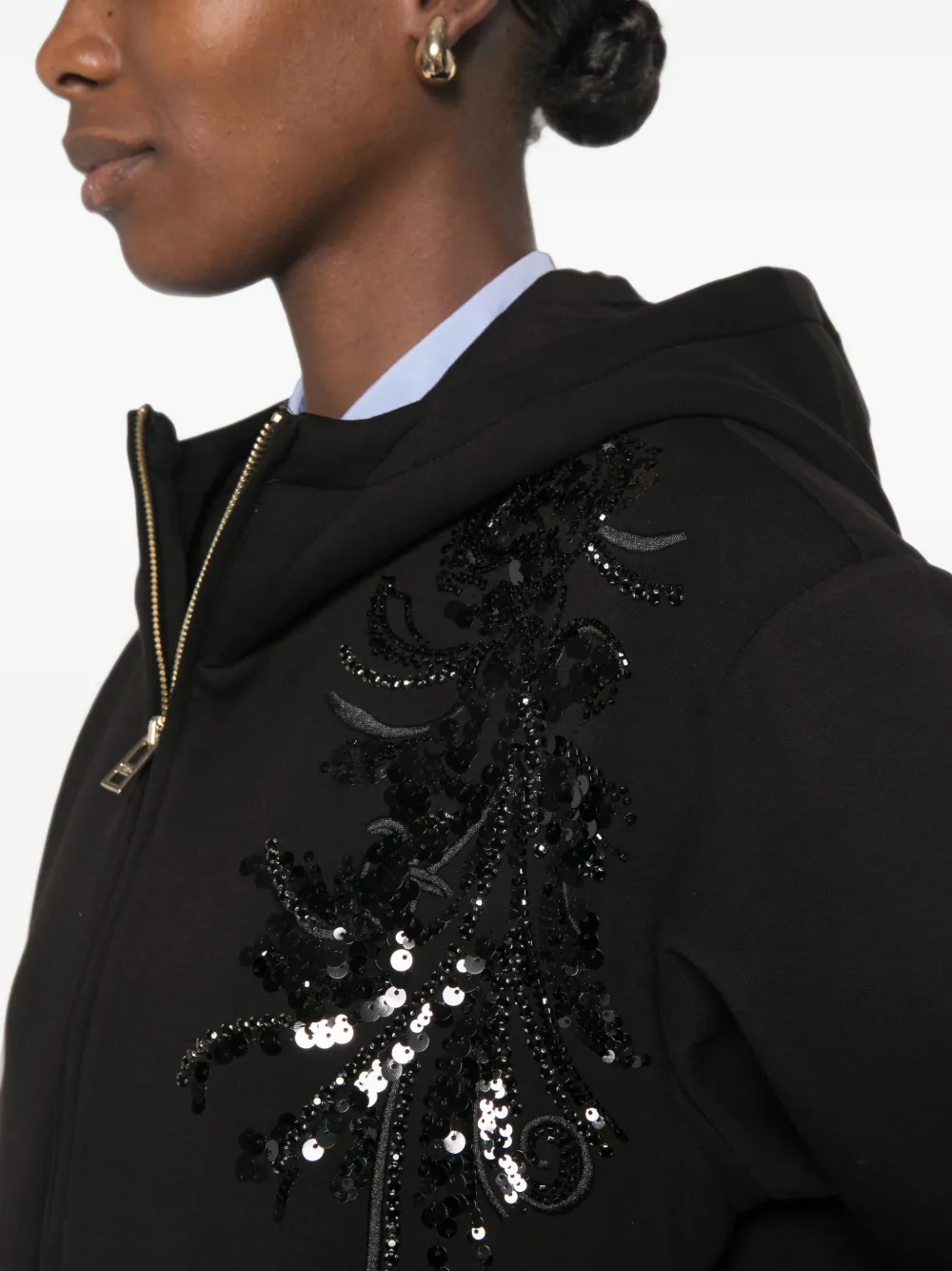 LIU JO Hoodie verfraaid met pailletten Zwart