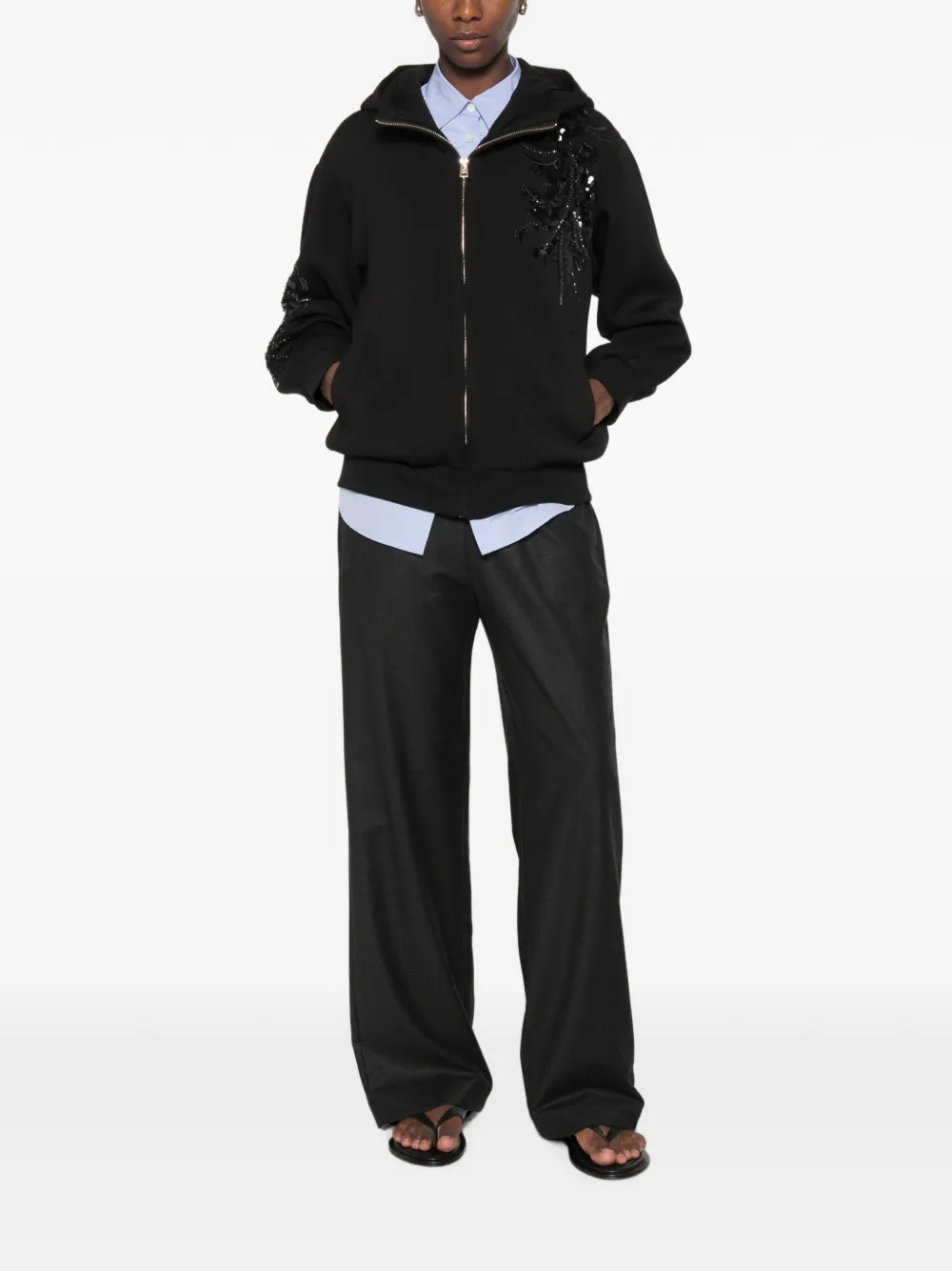LIU JO Hoodie verfraaid met pailletten Zwart