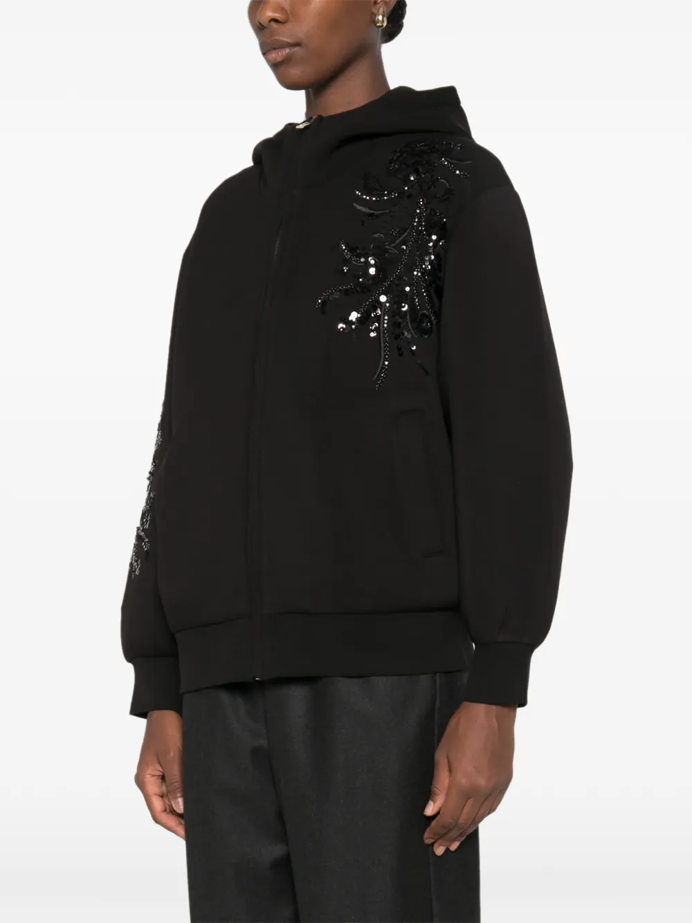 LIU JO Hoodie verfraaid met pailletten Zwart