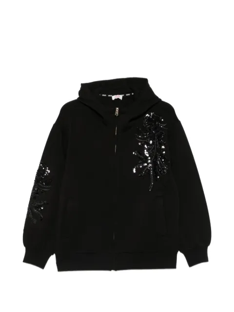 LIU JO sequin-embellished zip-up hoodie