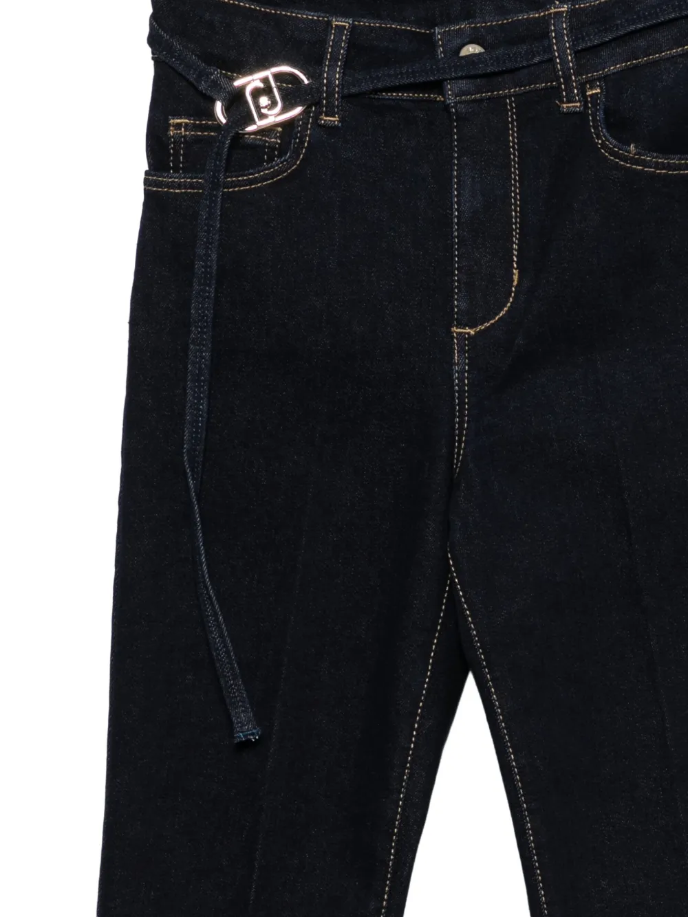 LIU JO Flared jeans met vijf zakken en ceintuur Blauw