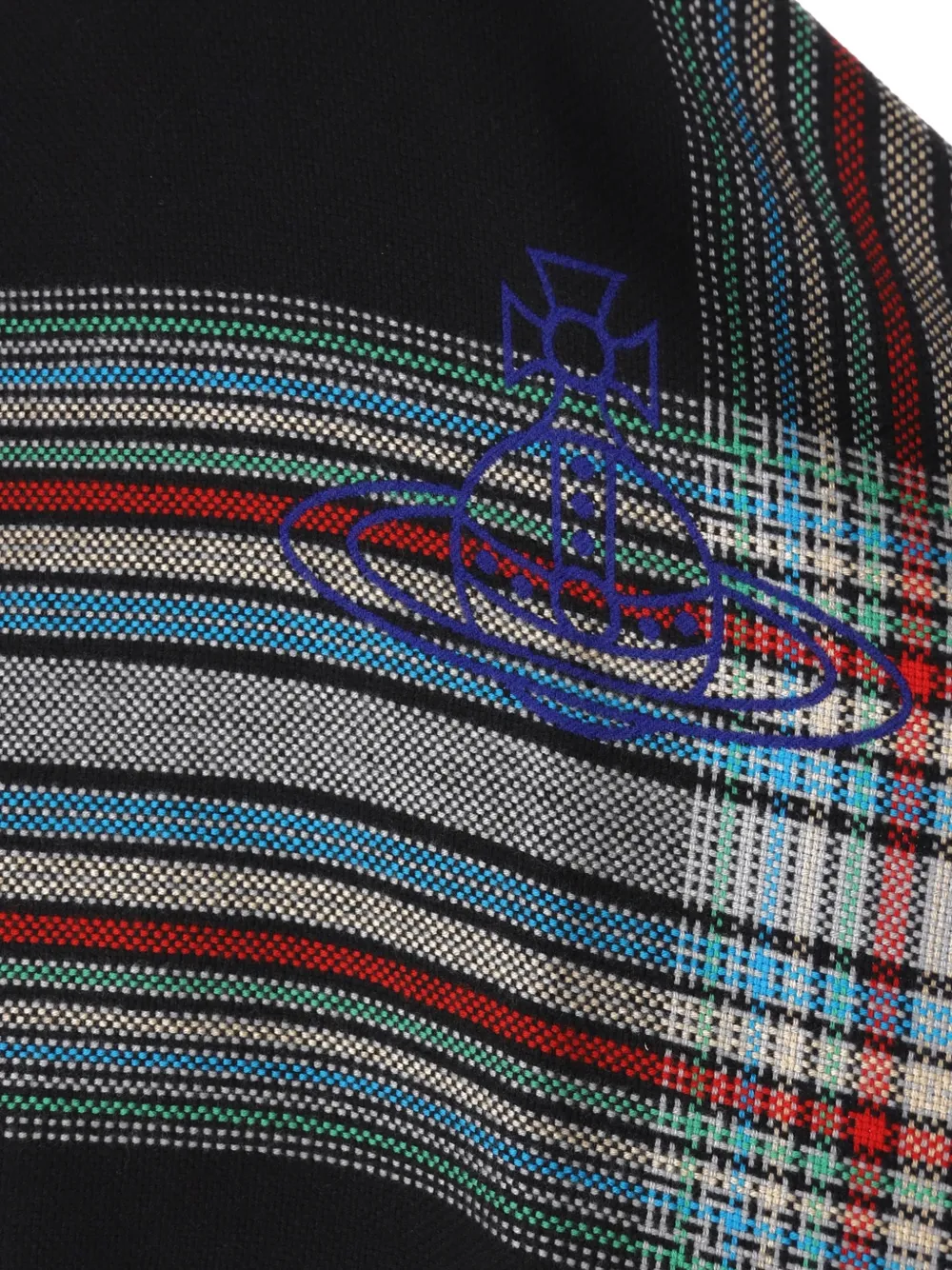 Vivienne Westwood Gestreepte poncho met Orb-logo Zwart