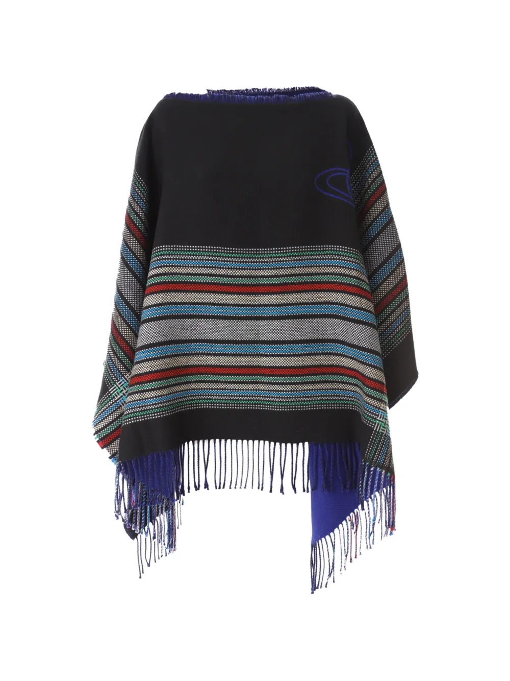 Vivienne Westwood Gestreepte poncho met Orb-logo Zwart