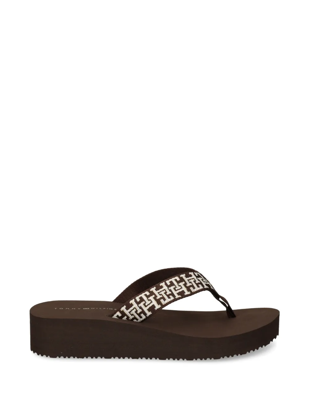 Tommy Hilfiger monogram-embroidered platform flip-flops