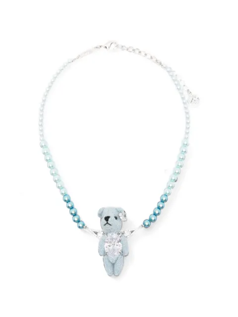 YVMIN bear-pendant beaded necklace