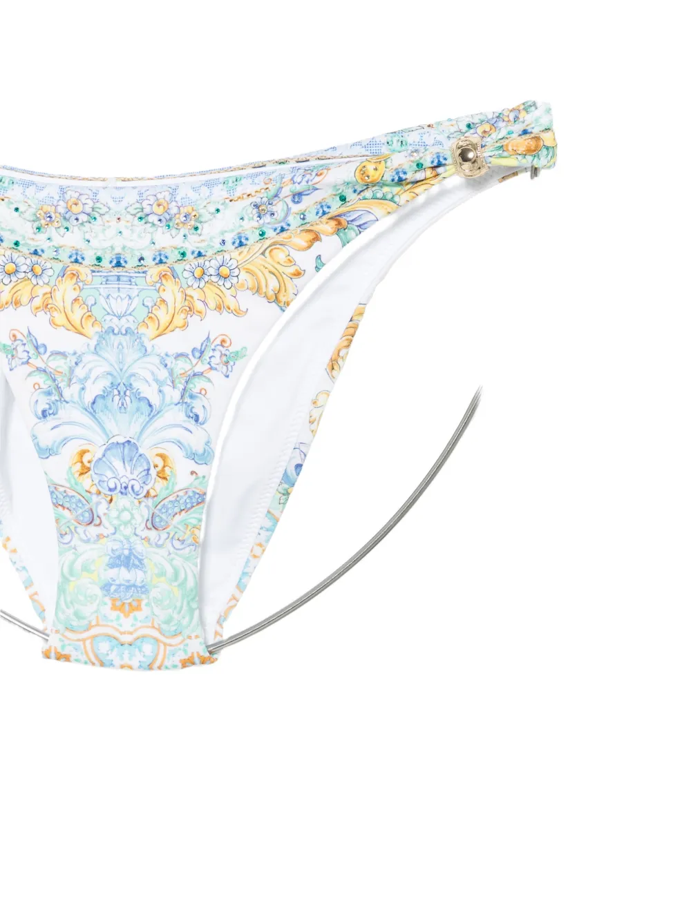 Camilla Bikini verfraaid met kristallen en paisley-print Wit