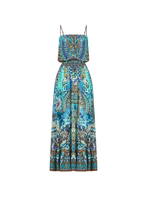 Camilla shirred-waist long dress