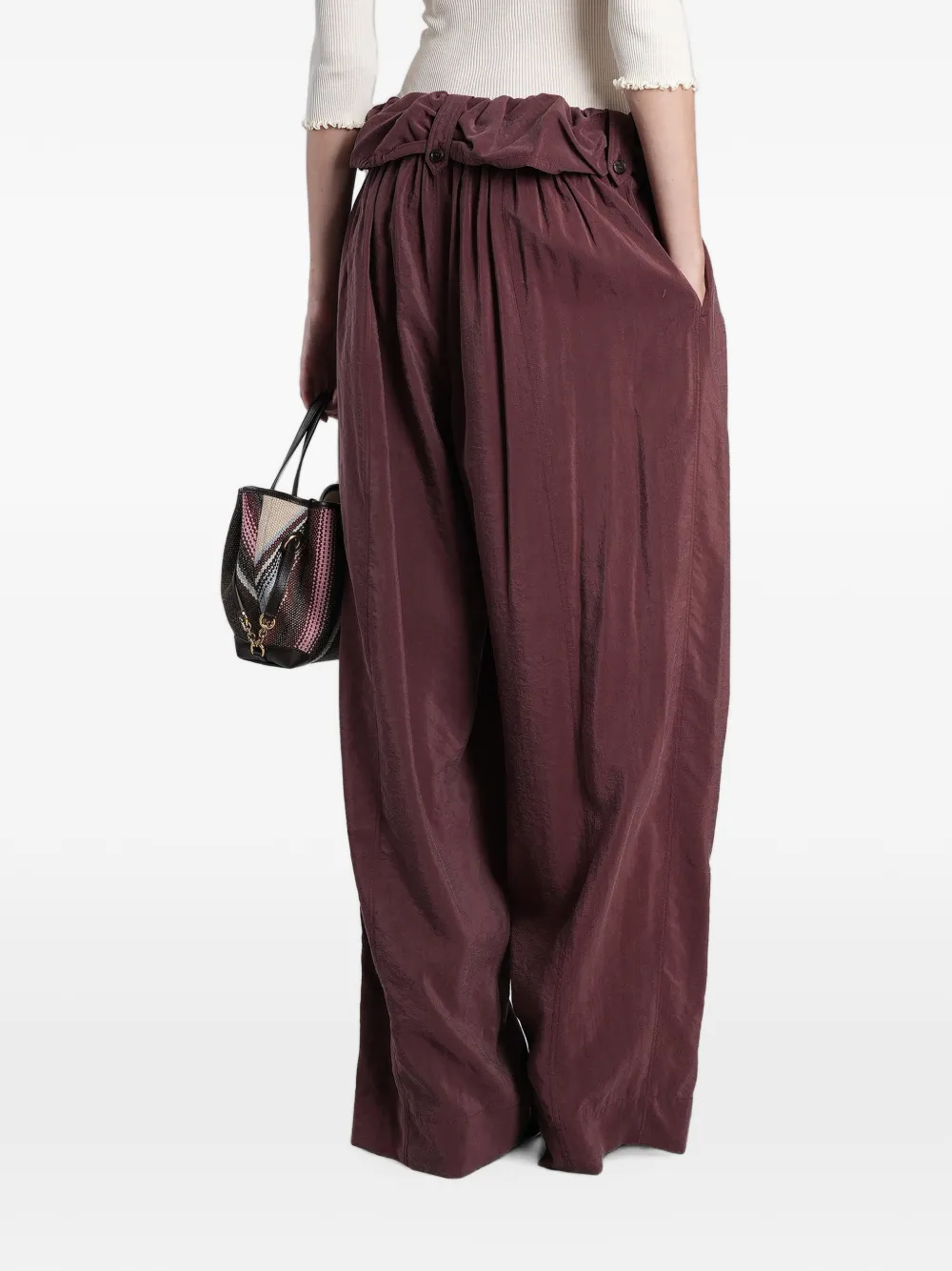 Chloé Palazzobroek met paperbag-taille Rood