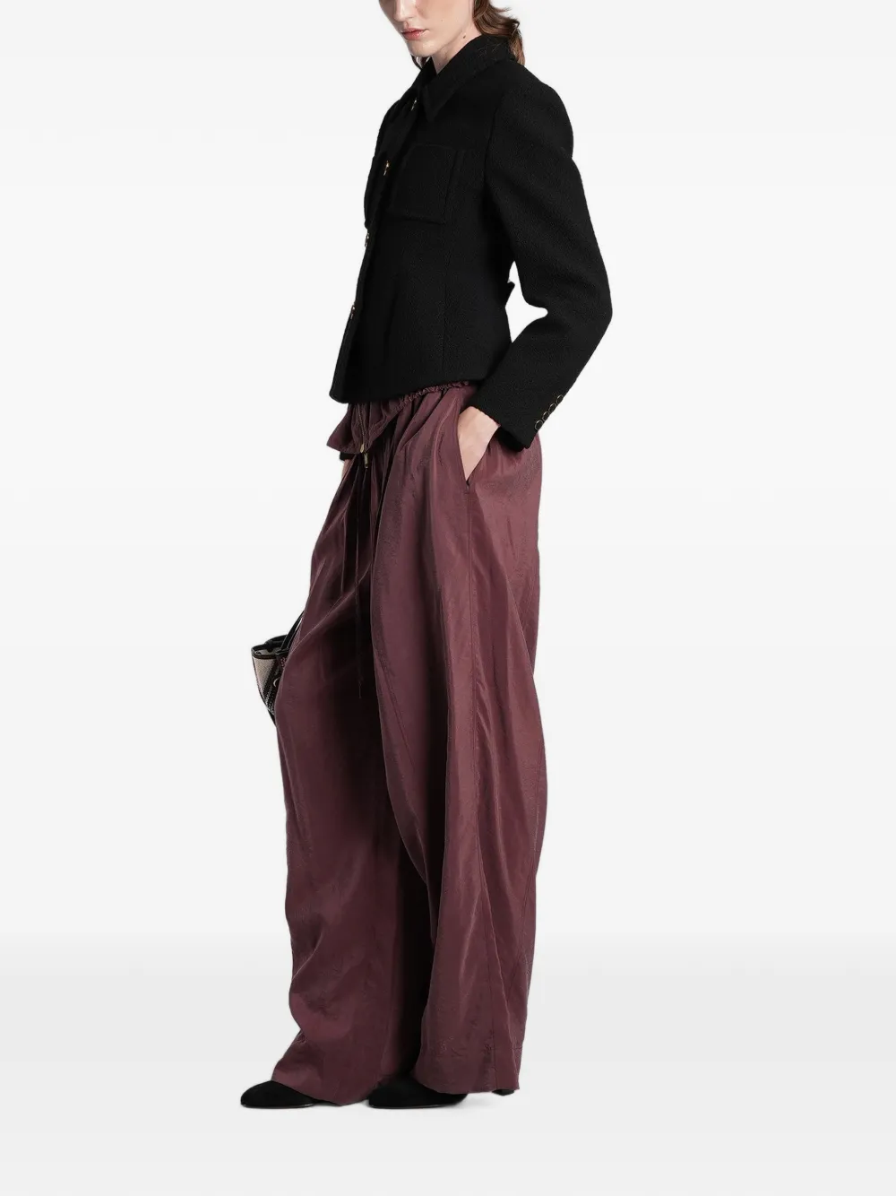 Chloé Palazzobroek met paperbag-taille Rood