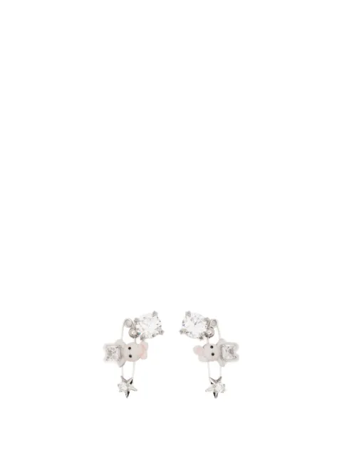 YVMIN Woven Mini Rabbit safety-pin earrings