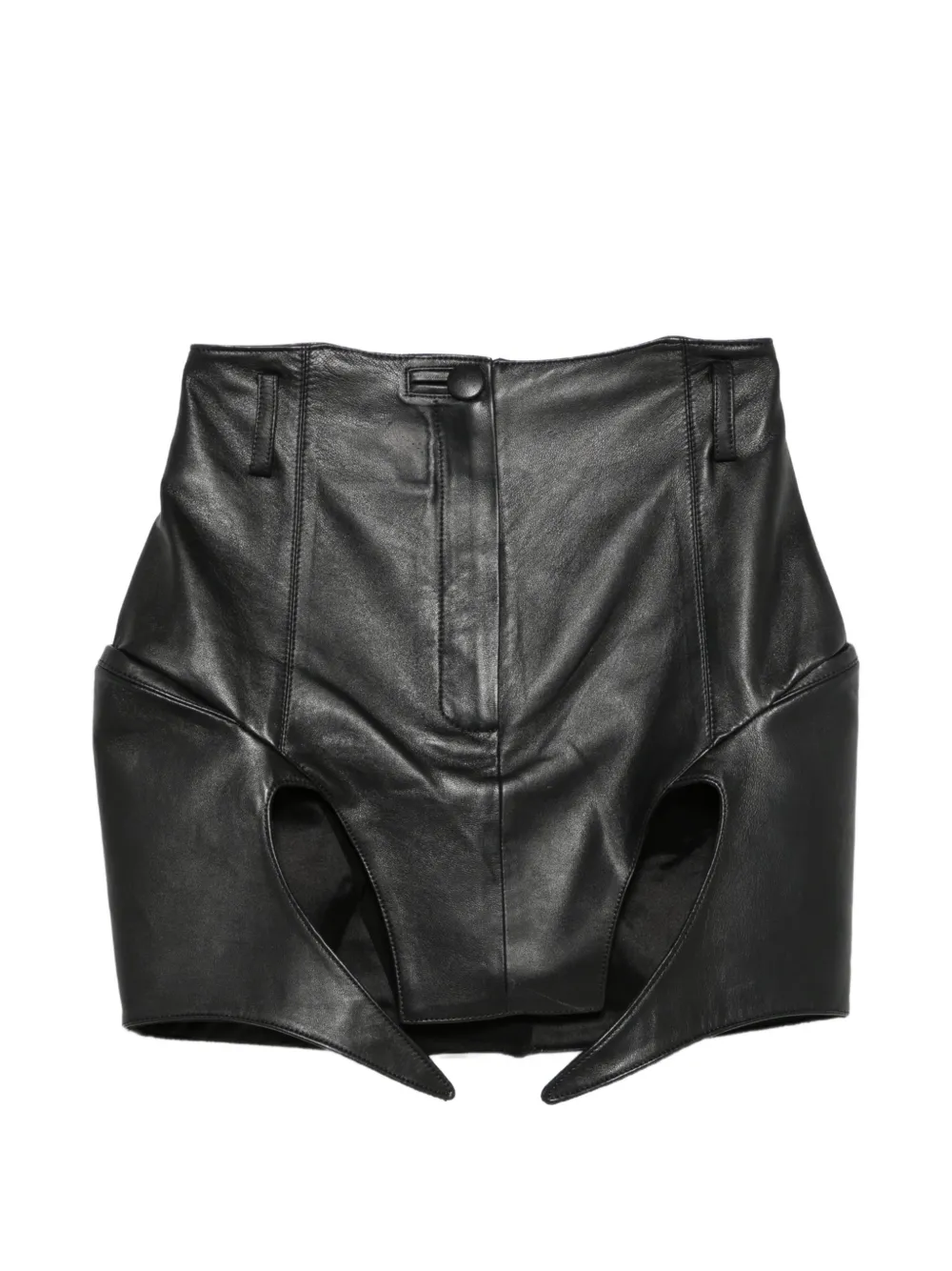MITILIANE COUTURE cut-out leather mini skirt - Nero