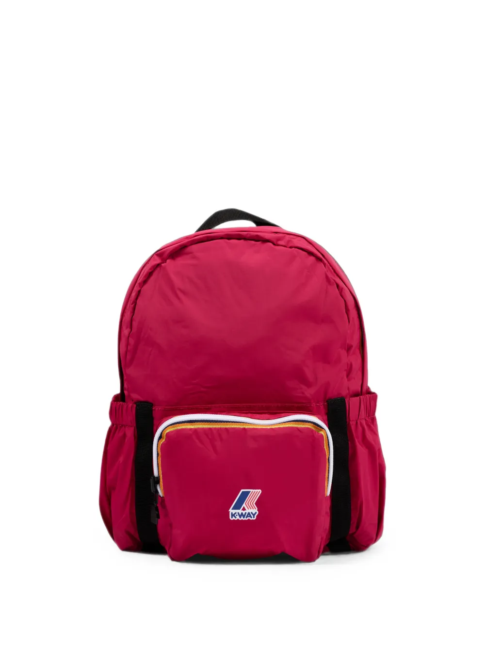 K Way Kids logo-patch front-zip backpack - Rosa
