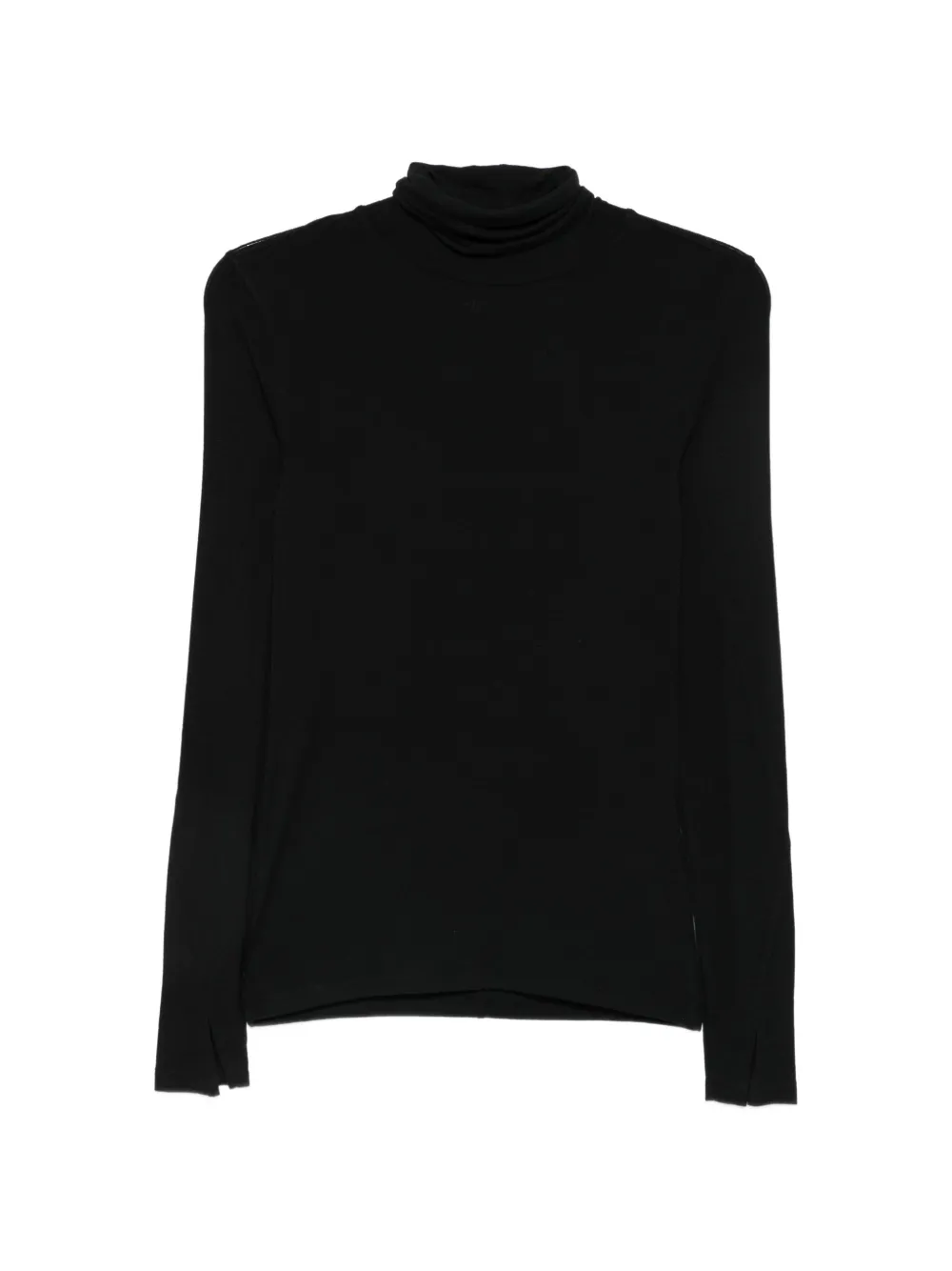 Thom Krom Turtleneck Slit-cuff Top In Black
