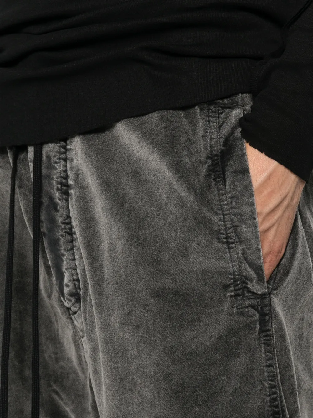 Thom Krom Broek met vervaagd effect en trekkoord Grijs