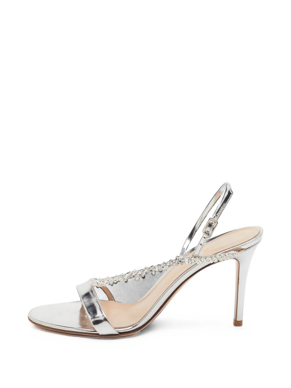 Gianvito Rossi Manhattan crystal-embellished sandals - Silber