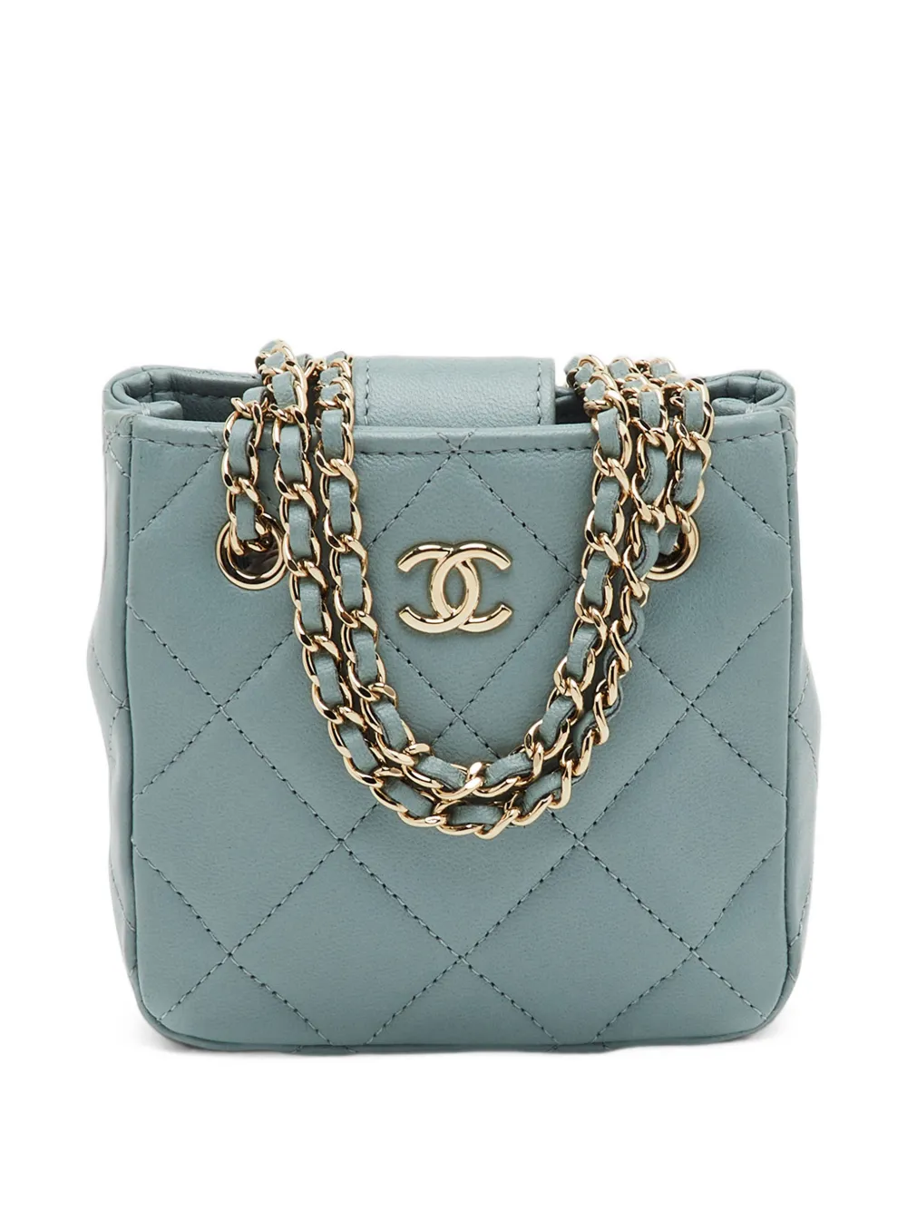 CHANEL Pre-Owned 2021 mini CC quilted cross body bag - Blu