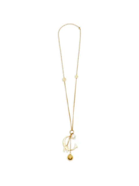 Carolina Herrera Vintage CH faux-pearl pendant necklace