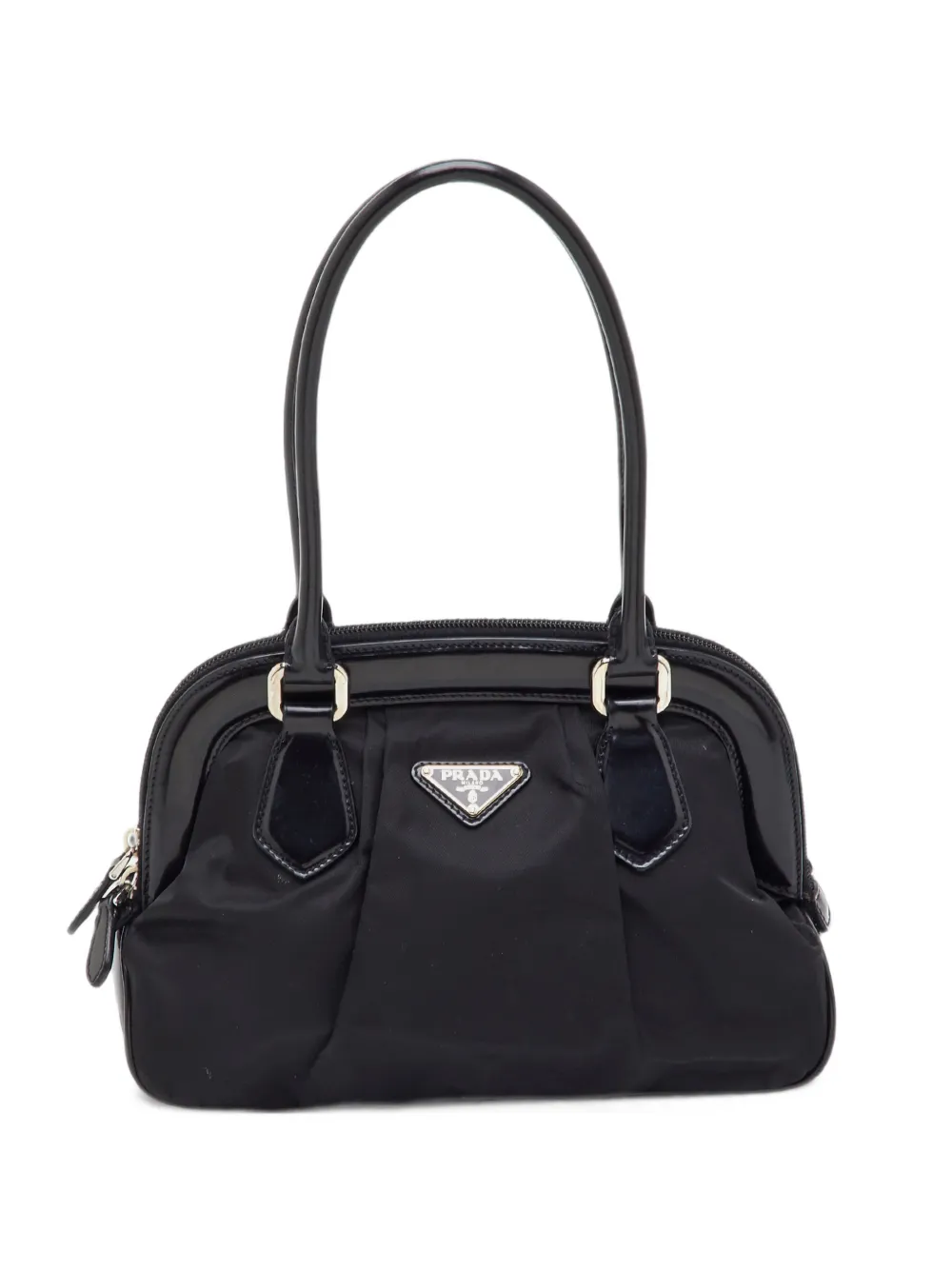 Prada Pre-Owned Triangle logo dome satchel tote bag - Nero