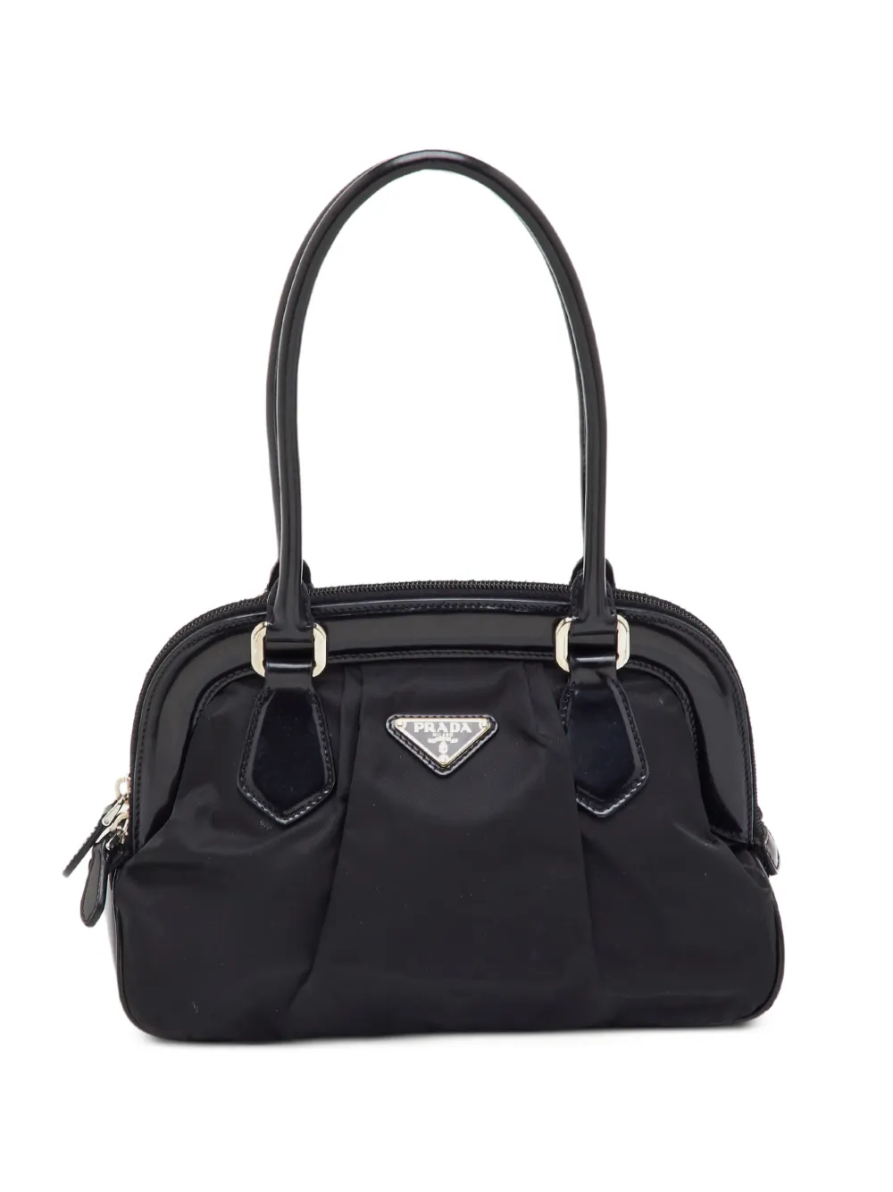 Prada Pre-Owned Triangle logo dome satchel tote bag - Nero