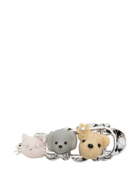 YVMIN crystal-embellished animal hair clip