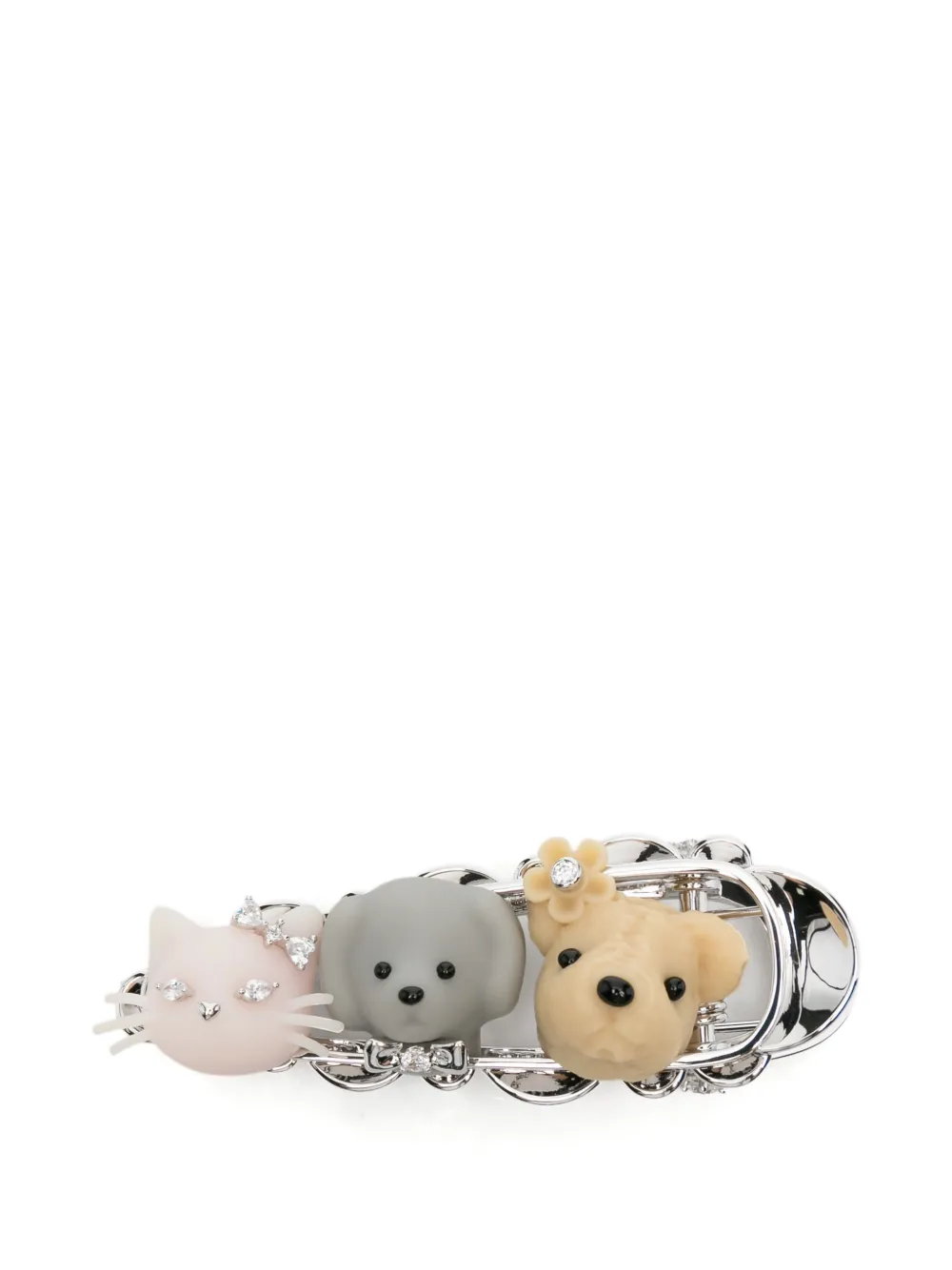 YVMIN crystal-embellished animal hair clip