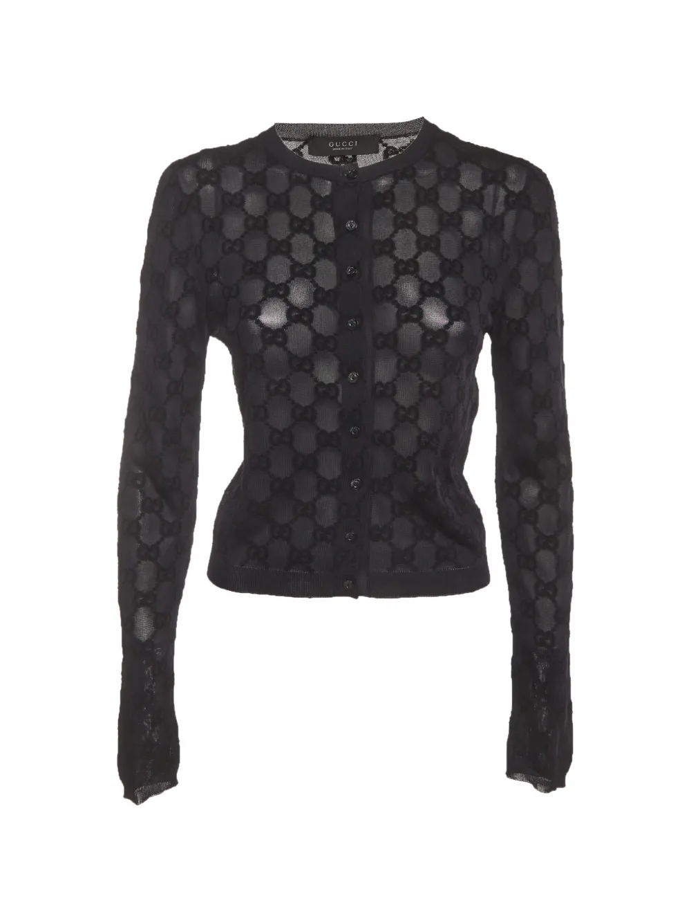 Gucci Pre-Owned Cropped-Cardigan mit Monogramm - Schwarz
