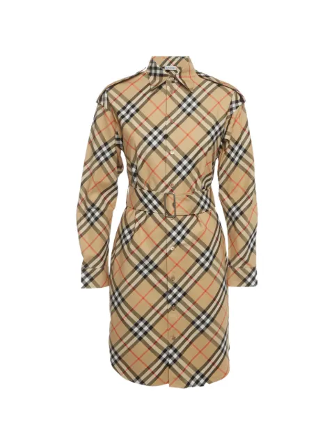 Burberry Pre-Owned belted checked shirt dress