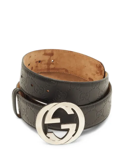Gucci Pre-Owned Interlocking-G Guccissima belt