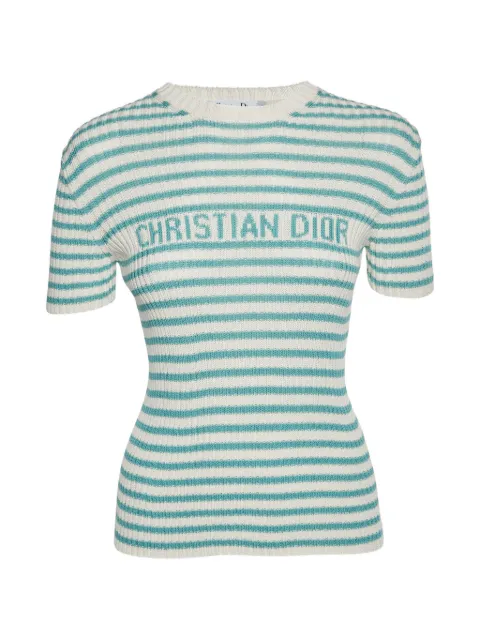 Christian Dior Pre-Owned Dioriviera striped rib-knit T-shirt