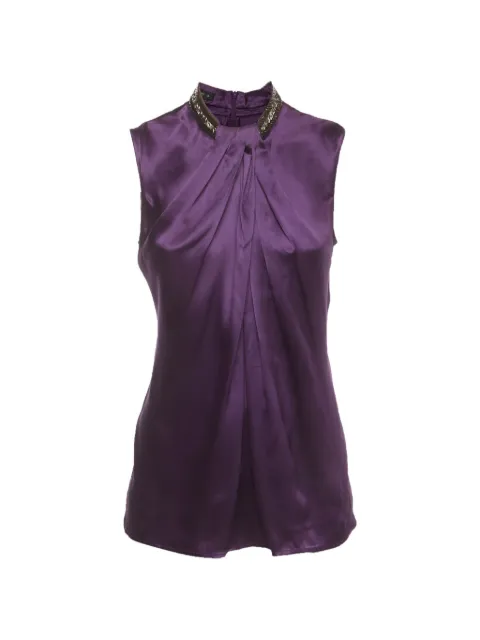 Etro Pre-Owned draped beaded-neck blouse