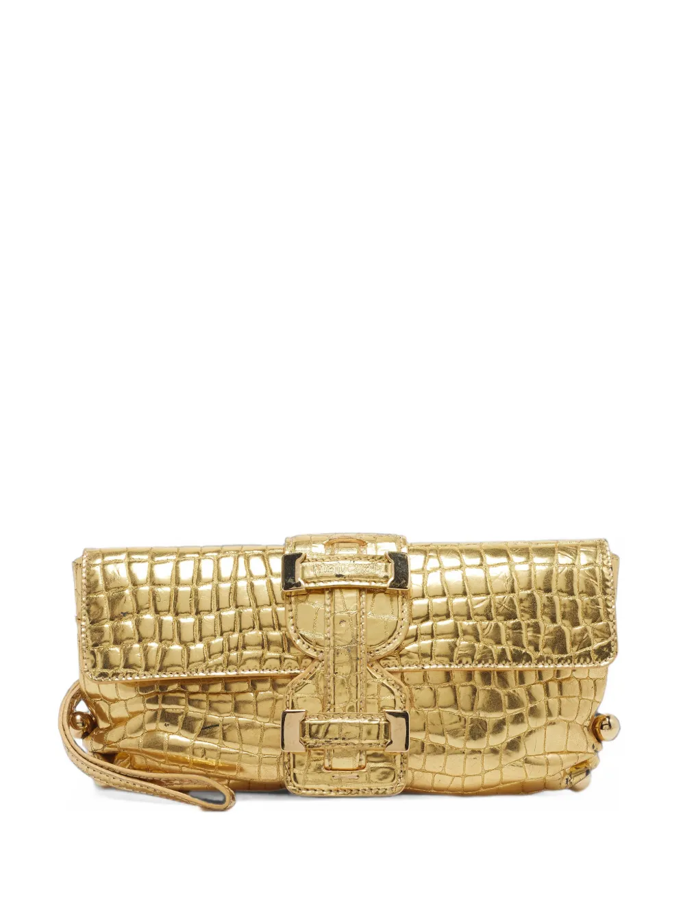 Roberto Cavalli Vintage pochette à effet peau de croco - Or Roberto Cavalli Vintage pochette à effet peau de croco - Or