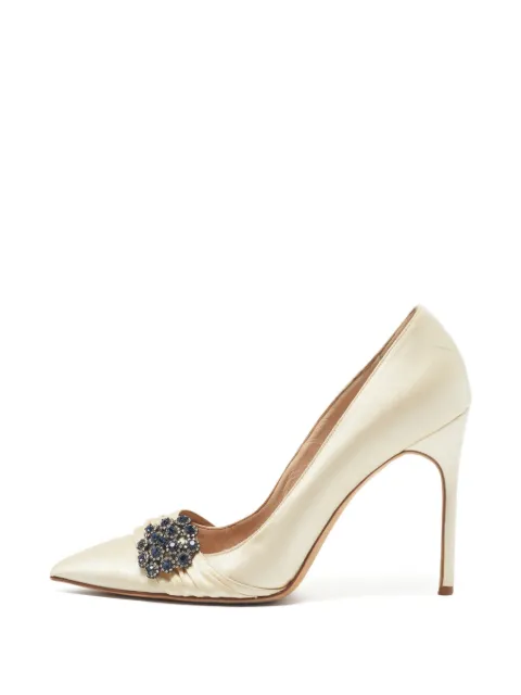 Manolo Blahnik crystal-embellished pointed-toe pumps