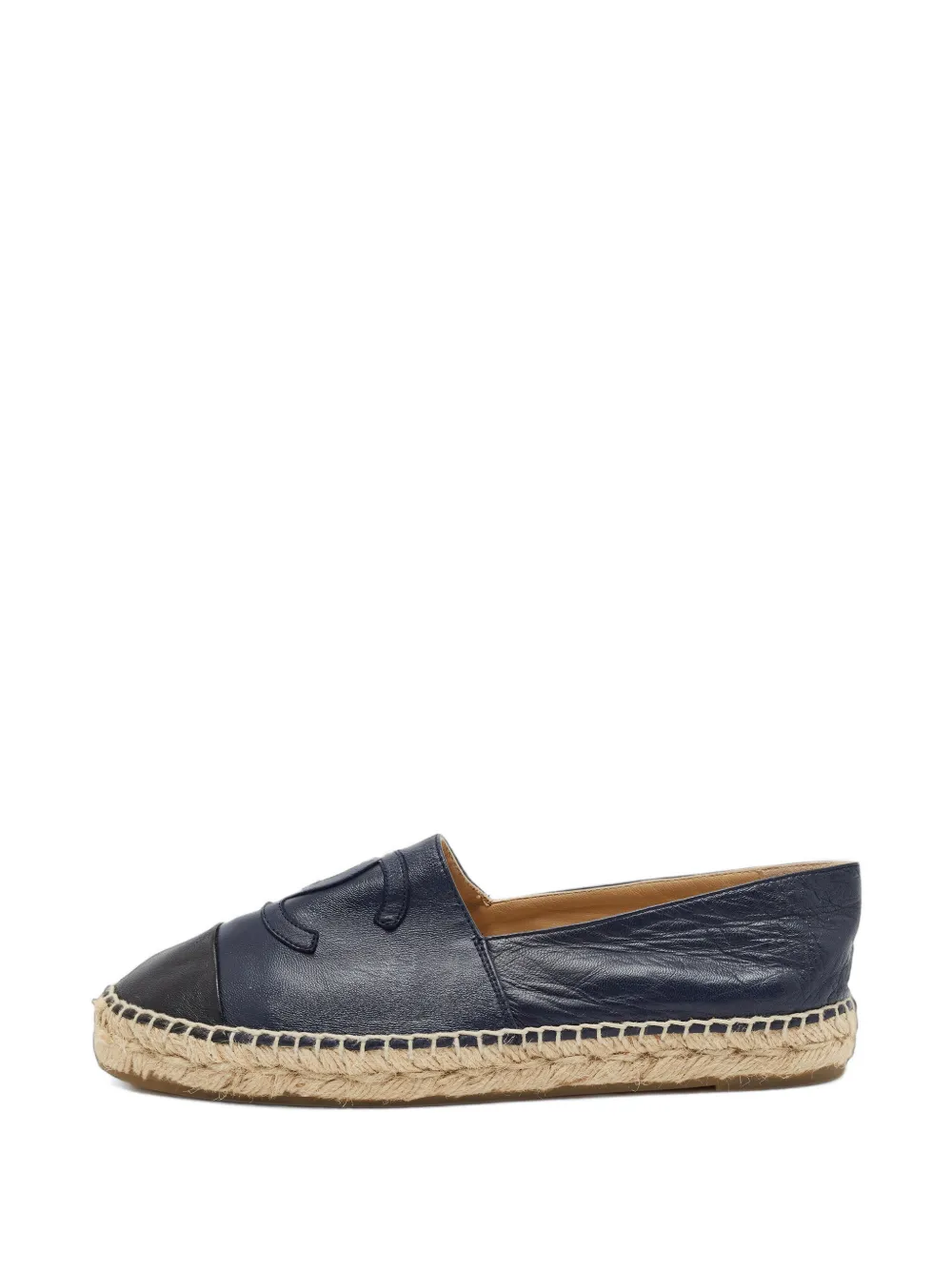 CHANEL Pre-Owned espadrilles CC à bout contrastant - Bleu CHANEL Pre-Owned espadrilles CC à bout contrastant - Bleu
