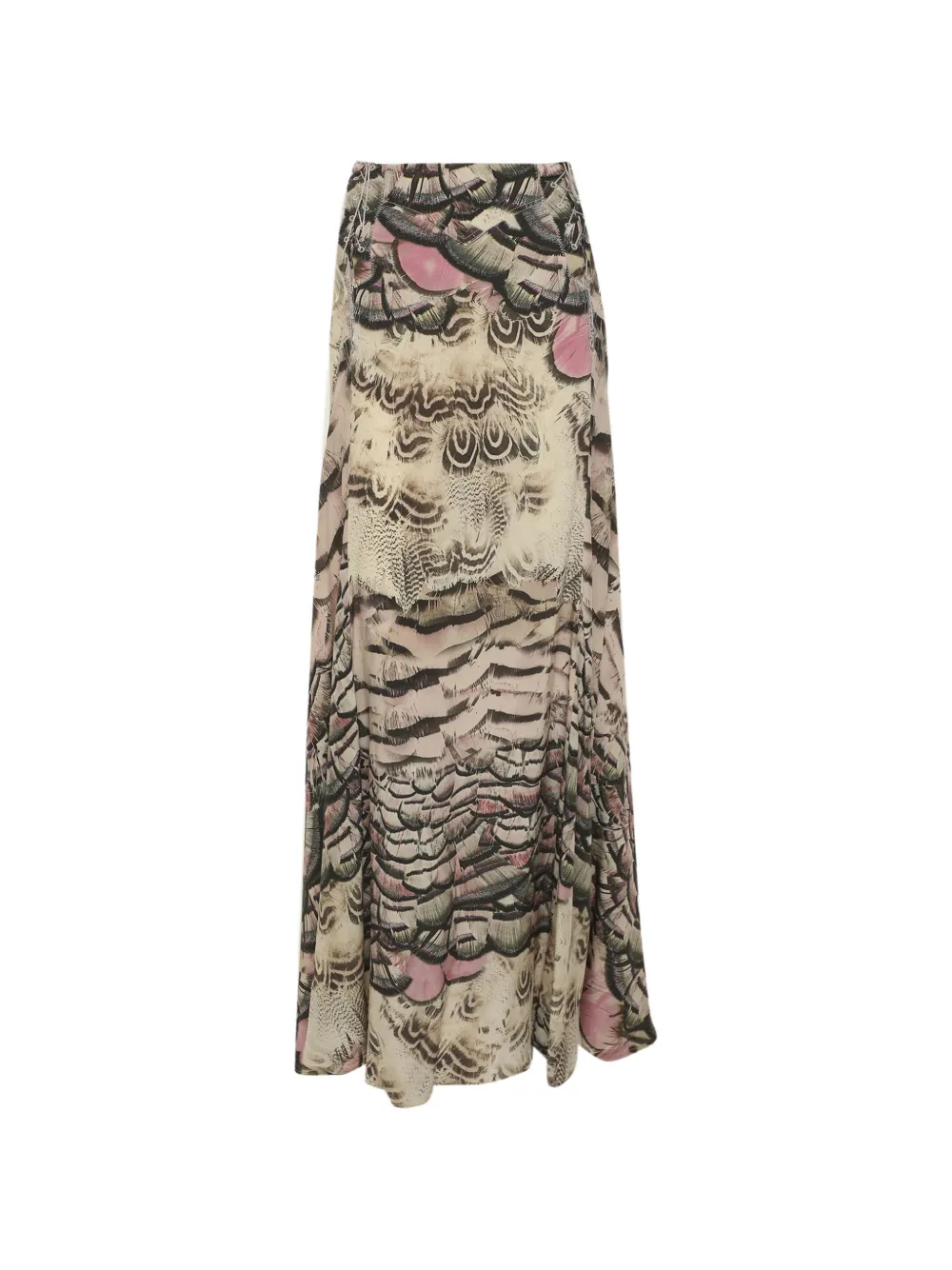 Roberto Cavalli Vintage graphic-print silk maxi skirt - Toni neutri