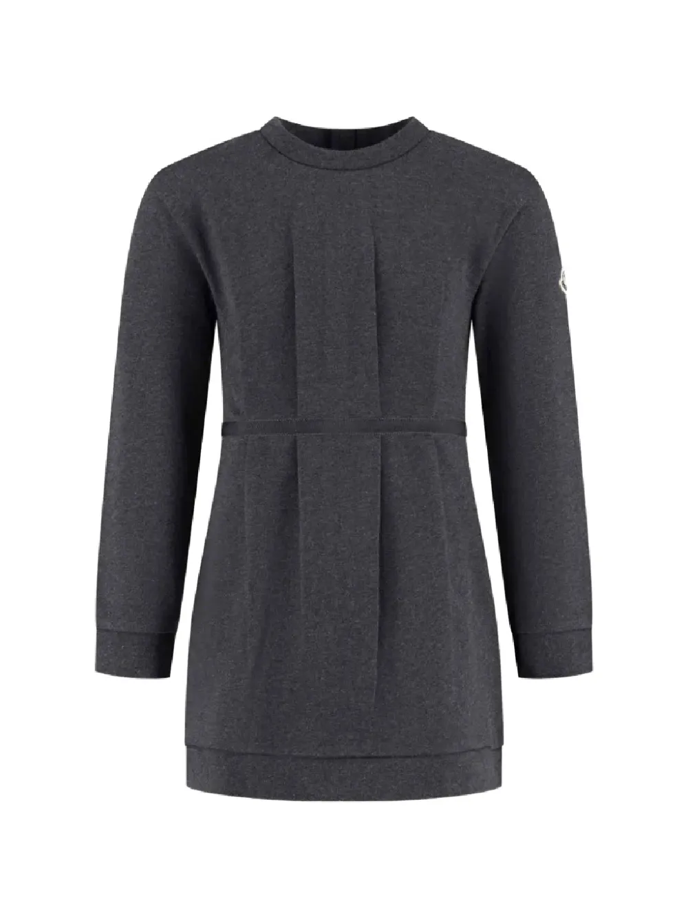 Moncler Enfant robe plissée à patch logo - Gris