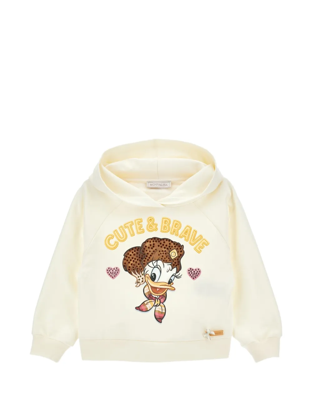 Monnalisa Daisy Duck graphic-print hoodie - Toni neutri