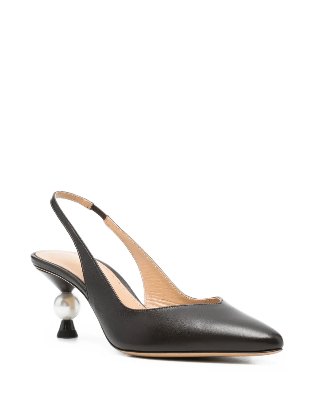 Camilla Gabrieli Margaux faux-pearl slingback pumps Bruin