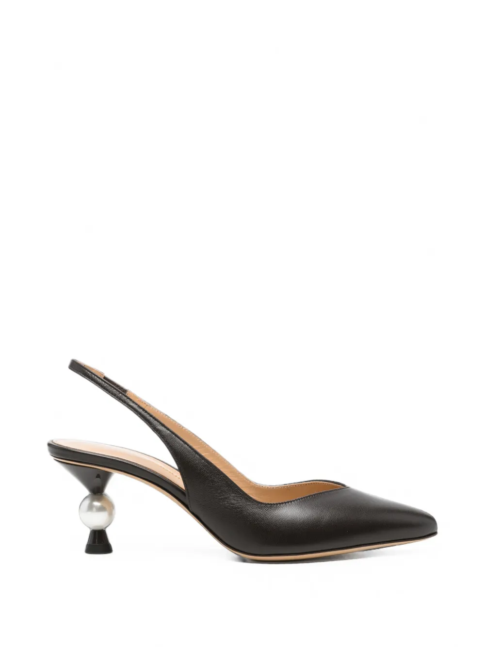 Camilla Gabrieli Margaux faux-pearl slingback pumps Bruin